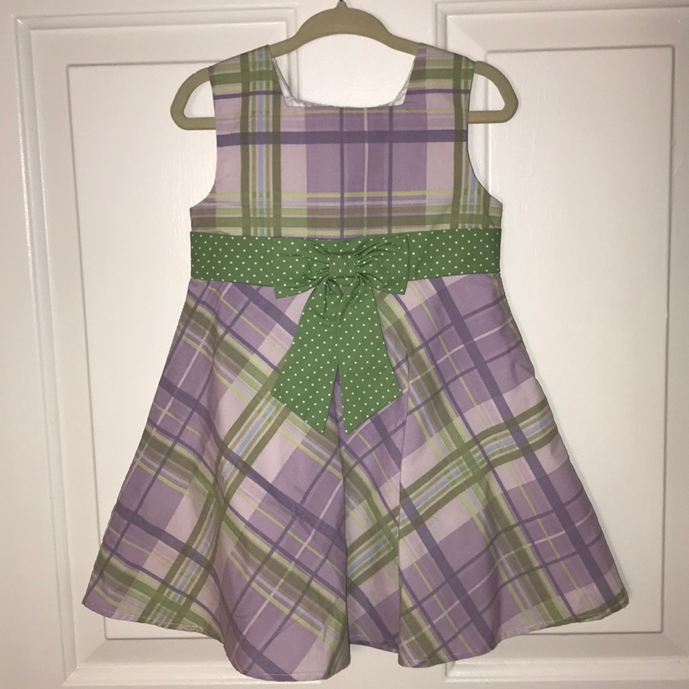Perfectly Dressed Purple Green Plaid Bow Dress 24M